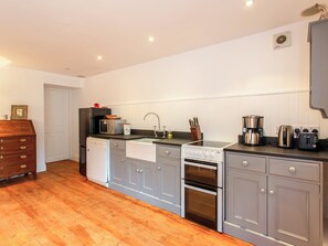 Dishwasher, high chair, cookware/dishes/utensils