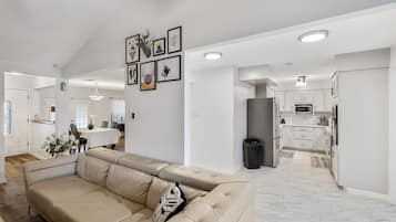 Smart TV, fireplace, video games, table football