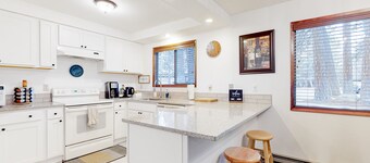 Delightful escape near downtown with shared pool/hot tub, rec room, & large deck