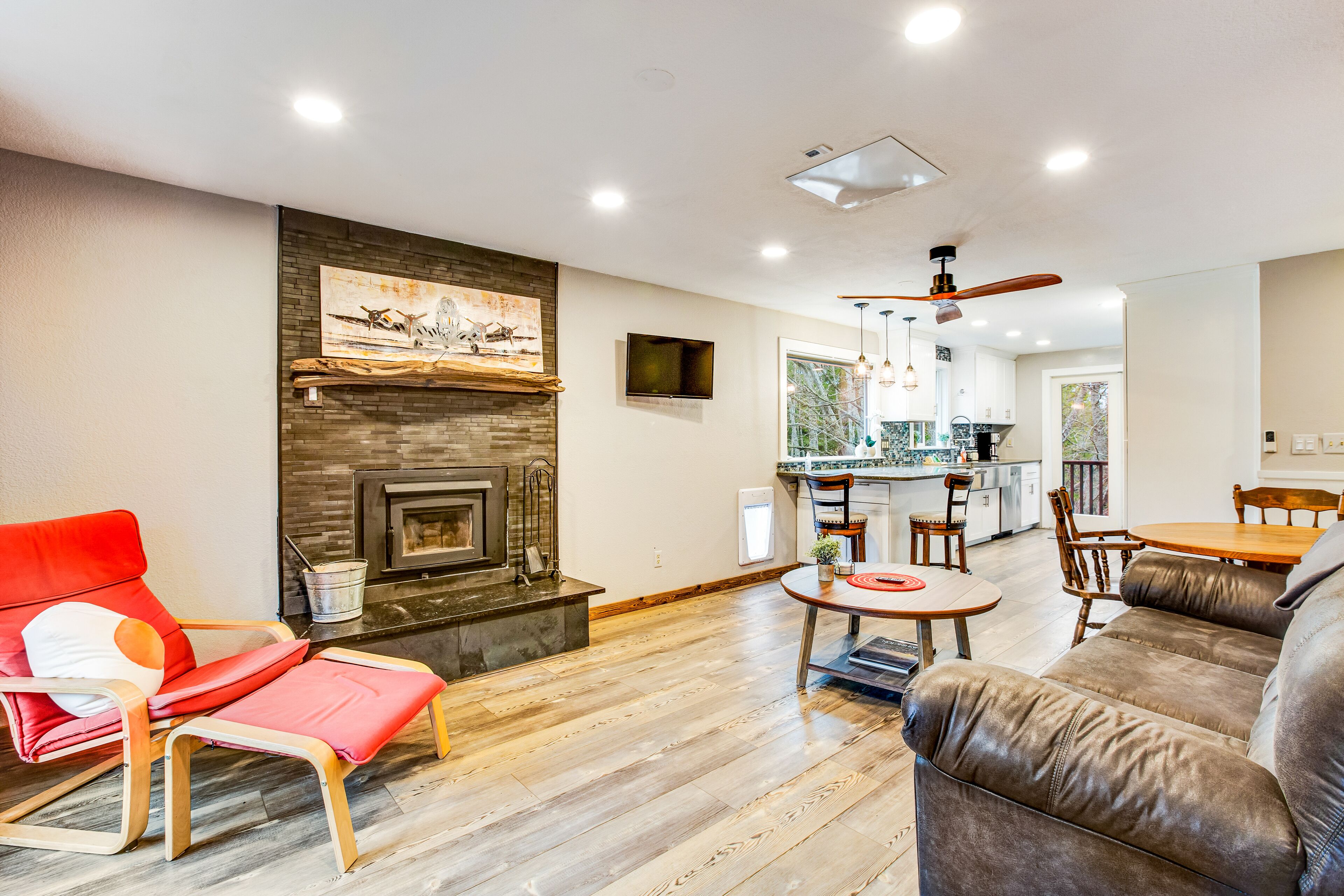 Quiet & secluded getaway with backyard, firepit, wraparound deck & wood stove