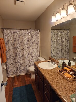 Combined shower/tub, hair dryer, towels, toilet paper - Interstate access close to downtown & Truist Park (Sandy Springs)