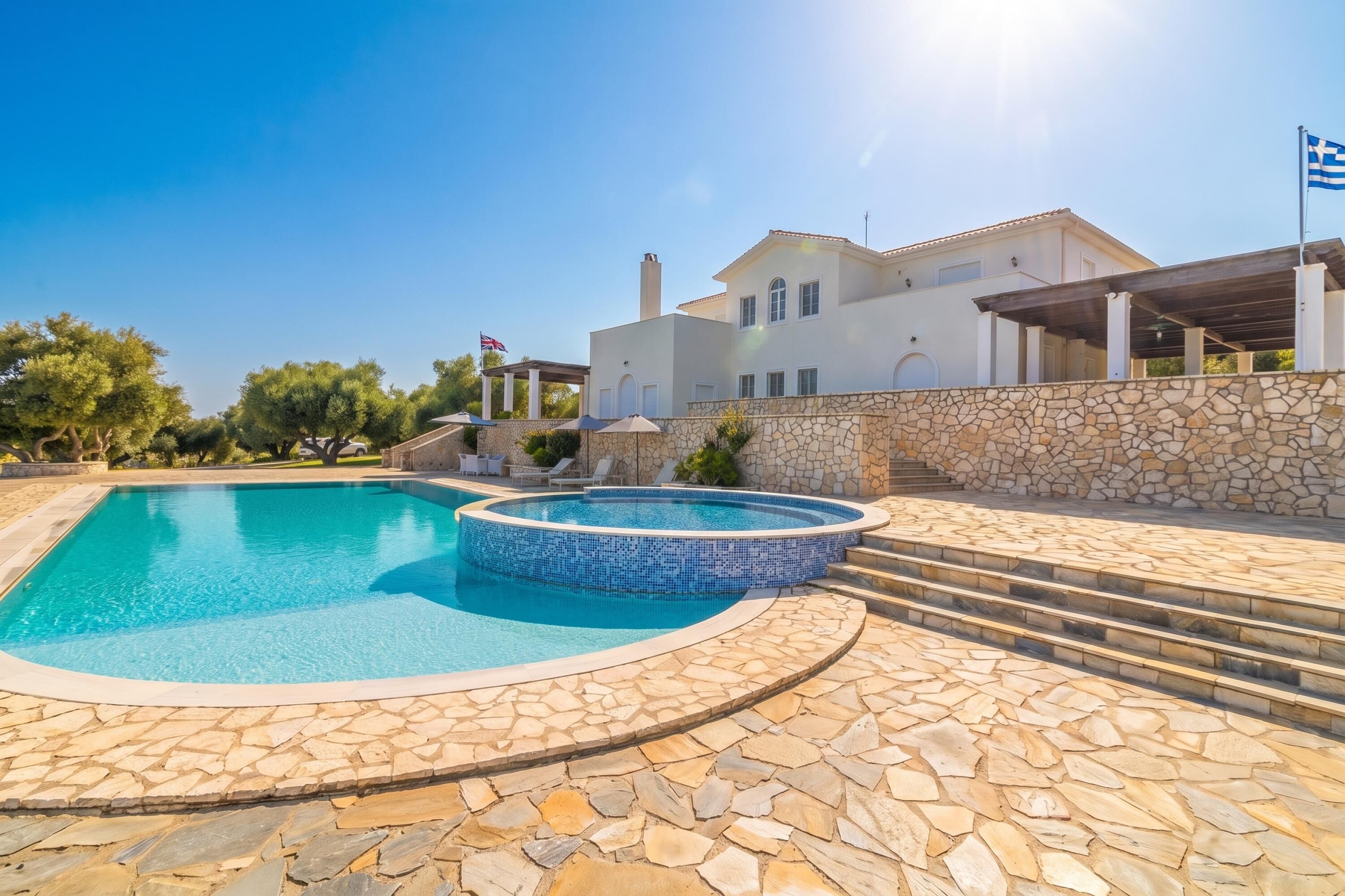 Family Villa, 4 Bedrooms, Balcony (Amazing Pool Villa Kyllini Sea View) | Pool