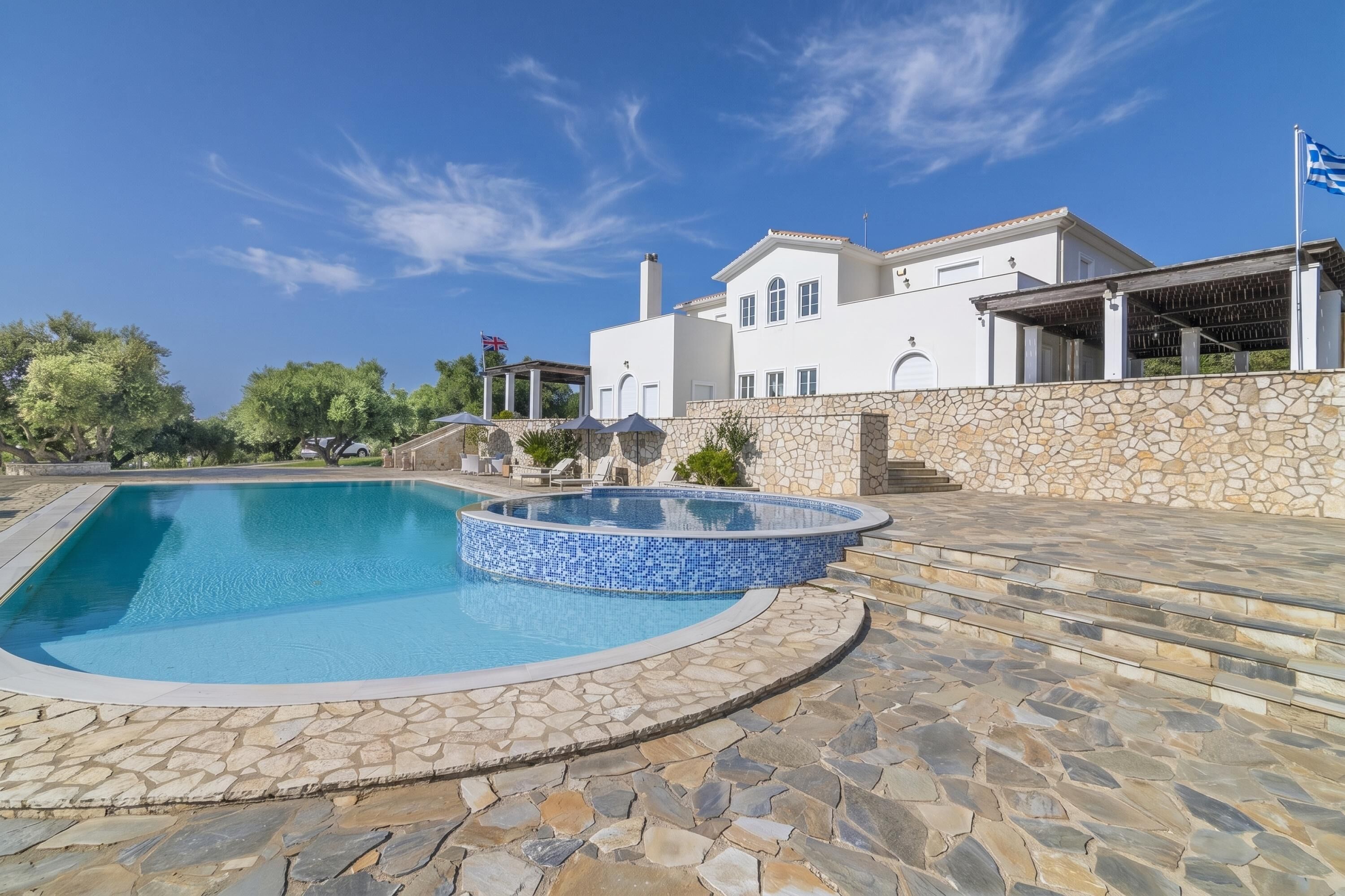 Villa familiar, 4 habitaciones, balcón (Amazing Pool Villa Kyllini Sea View) | Alberca privada