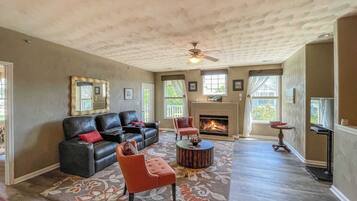 TV, foosball, offices