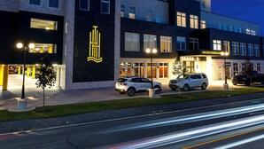 A multi-story hotel with a prominent sign reading "Halifax Tower Hotel." - Halifax Tower Hotel & Conference Centre, an Ascend Collection Hotel (Halifax)