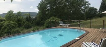 Garden apartment with swimming pool in house