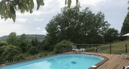 Appartement en Rd jardin avec piscine dans maison
