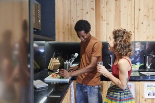 Shared fridge, microwave