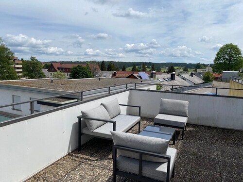 An approximately 80m² apartment with a 40m² terrace and a great view