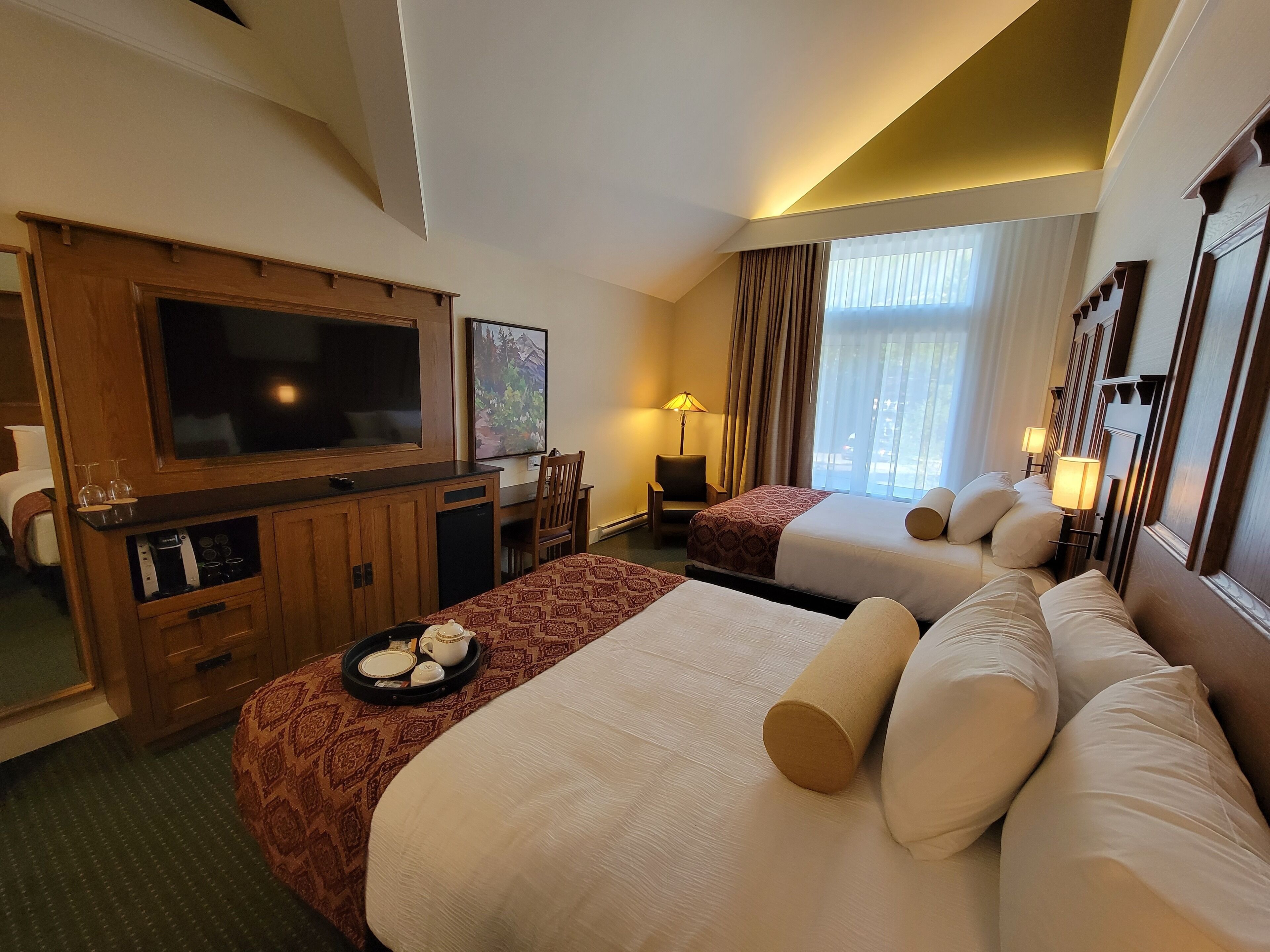 standard double room, 2 queen beds, mountain view | 1 bedroom, egyptian cotton sheets, premium bedding, pillow-top beds