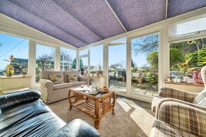 Smart TV, fireplace, DVD player, books - Cynynion Uchaf - Period family farmhouse, pet friendly, log burner, superb views (Oswestry)