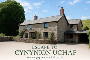 Exterior - Cynynion Uchaf - Period family farmhouse, pet friendly, log burner, superb views (Oswestry)