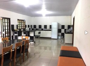 Fridge, cookware/dishes/utensils, dining tables - CHACARA JUQUITIBA (Juquitiba)