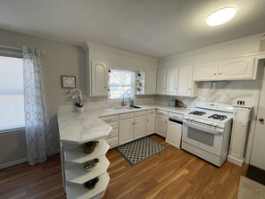 Fridge, microwave, oven, stovetop - Quaint spacious remodeled home with attached garage, quiet small town get-away (Concordia)