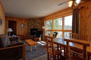 TV, fireplace, foosball, table tennis