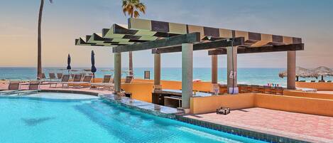 Outdoor pool, a heated pool