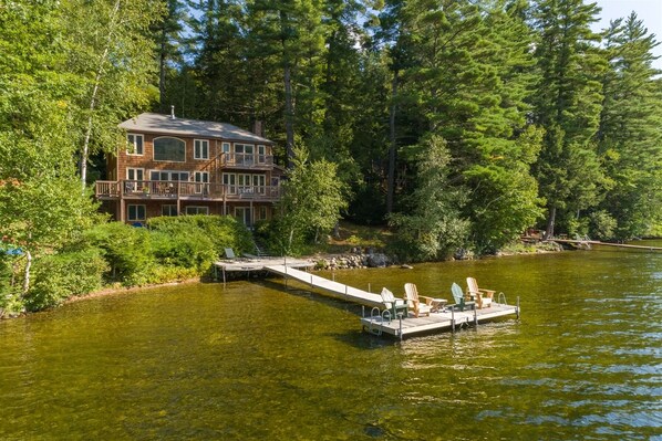 Exterior - Moose Pond Retreat: Serene Lakeside Sanctuary with Private Dock (Bridgton)