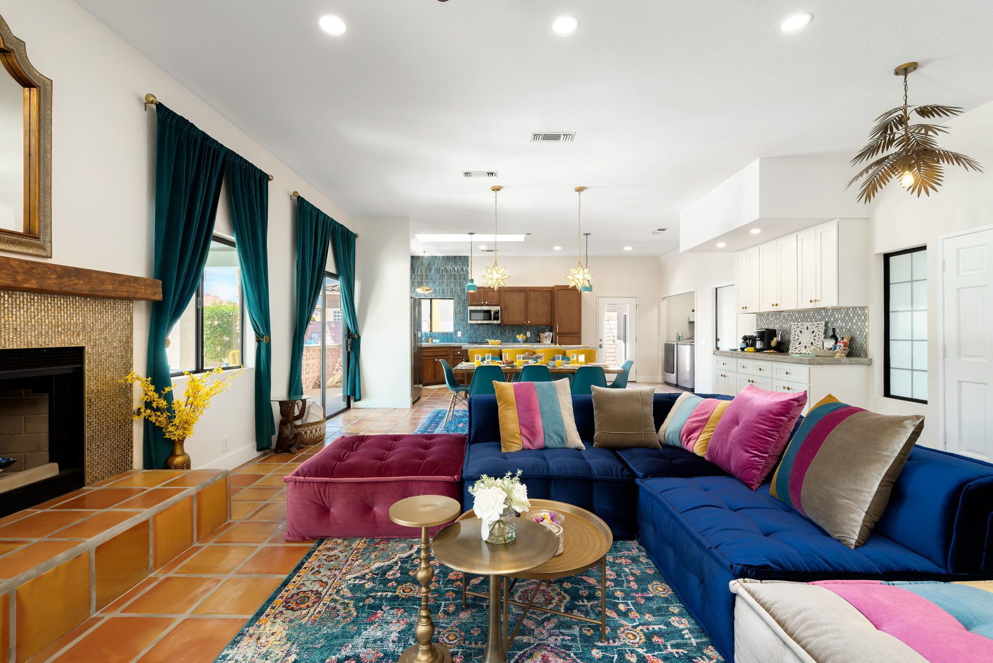 Smart TV, fireplace, video games, ping pong