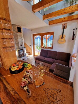 Luxury Cottage | Living room | Fireplace, books - Vineyard cottage Matej (Trebnje)