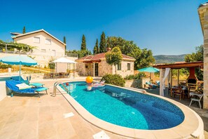 House (Four Bedroom Holiday Home with Swimmi) | Pool | Outdoor pool, pool umbrellas, sun loungers - Dubrovnik Chalets (Konavle)
