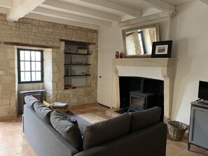 Fernseher, Kamin, Netflix, DVD-Player