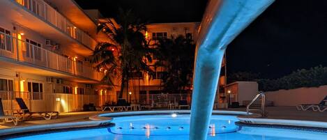 Outdoor pool, a heated pool