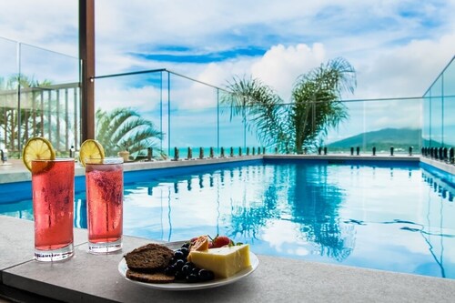 Panoramic ocean views with a pool