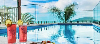 Panoramic ocean views with a pool