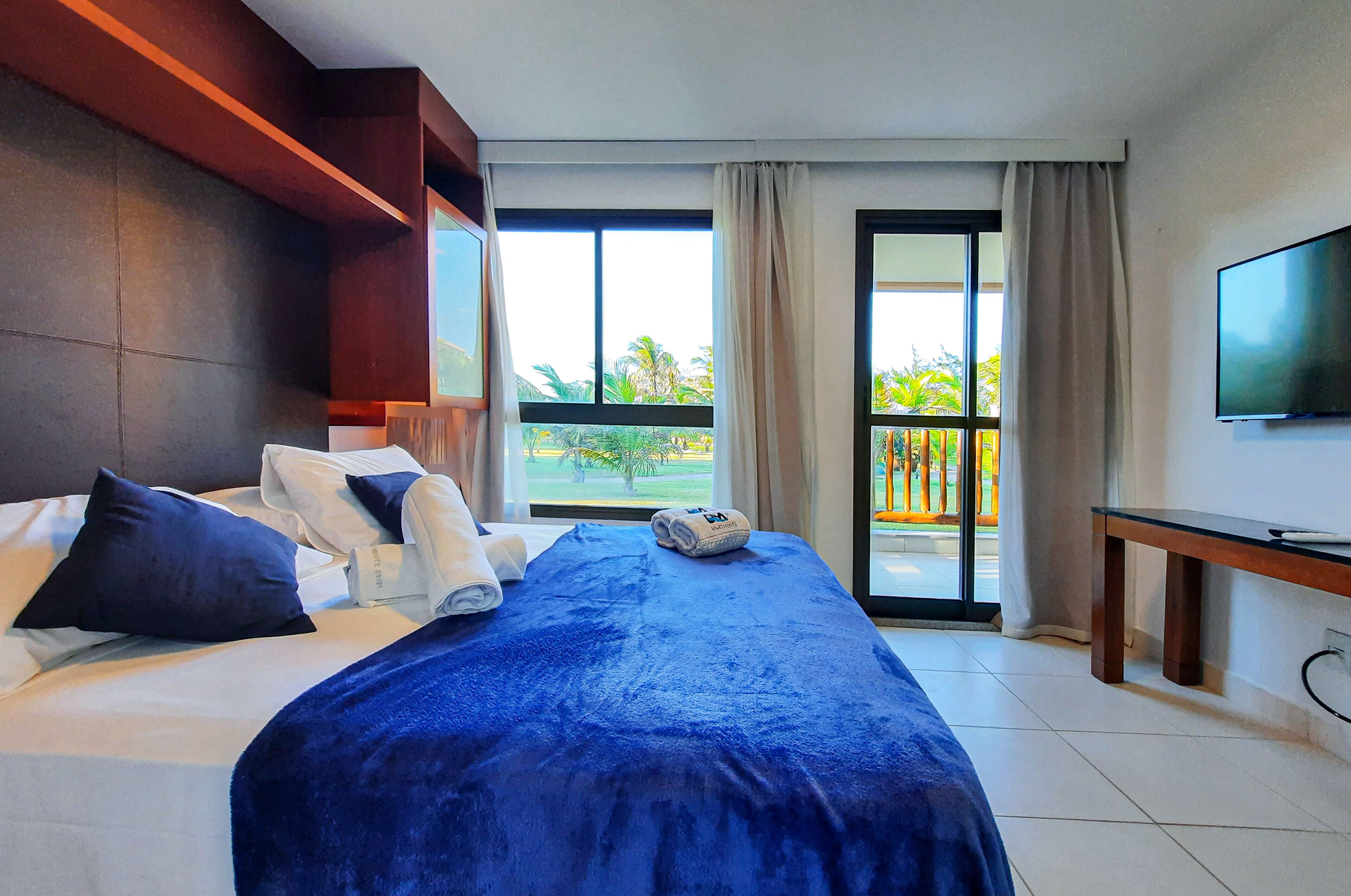 Apartamento conforto, 2 quartos, no piso térreo | 2 quartos, ferros/tábuas de passar roupa, Wi-Fi de cortesia