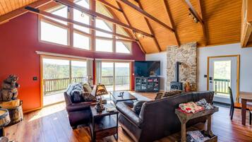 TV, fireplace, offices