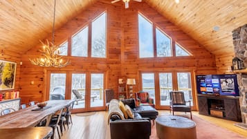 TV, fireplace, video games, offices