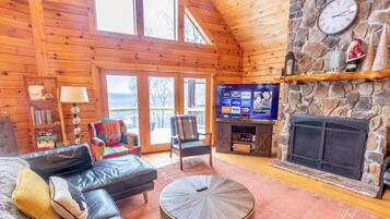 TV, fireplace, video games, offices