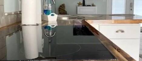 Fridge, microwave, stovetop, dishwasher