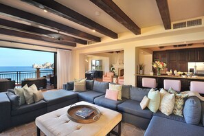 Smart TV, fireplace, video games, stereo