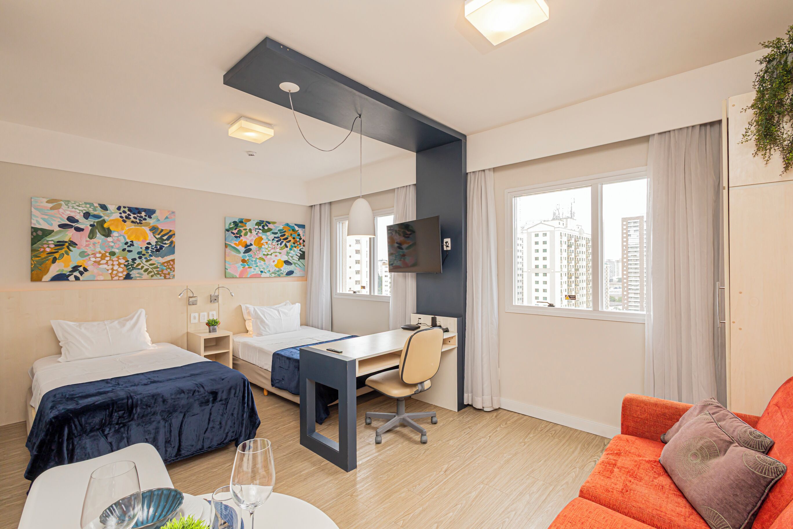 Estúdio executivo | Frigobar, individualmente decorados, individualmente mobiliados