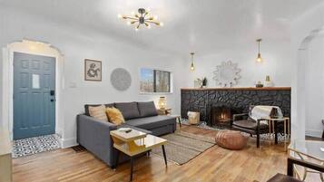 TV, fireplace, offices