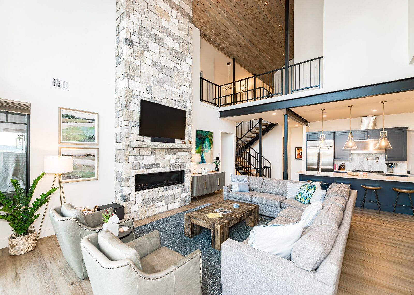 Smart TV, fireplace, video games, foosball