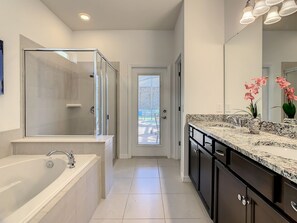 Bathtub, hair dryer, towels, toilet paper - 8BR Disney Villa:  Pool+Spa, 2 Theaters, Game Room (Kissimmee)