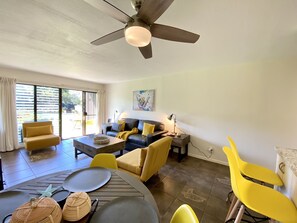 Smart TV, DVD player, books