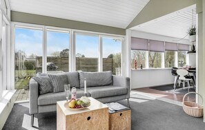 TV, fireplace - Beautiful home in Otterup with kitchen (Otterup)