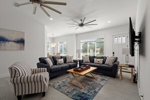 House, Multiple Beds, Kitchen | Living area | 40-inch TV with digital channels - Brand NEW Expansive Coastal Home w/ Custom Furnishings Sleeps 15 (Panama City Beach)