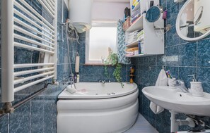 Bathtub, hair dryer