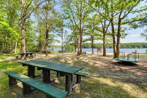 A park with picnic tables and a playground. - ~ 1 Mi to Lake: Secluded Poconos Home w/ Decks (Jim Thorpe)