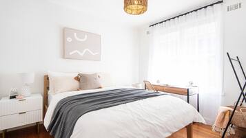 2 bedrooms, iron/ironing board, travel crib, free WiFi