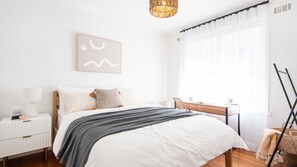 2 bedrooms, iron/ironing board, travel crib, free WiFi