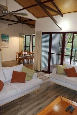 TV, DVD player, stereo