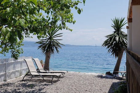 On the beach, white sand
