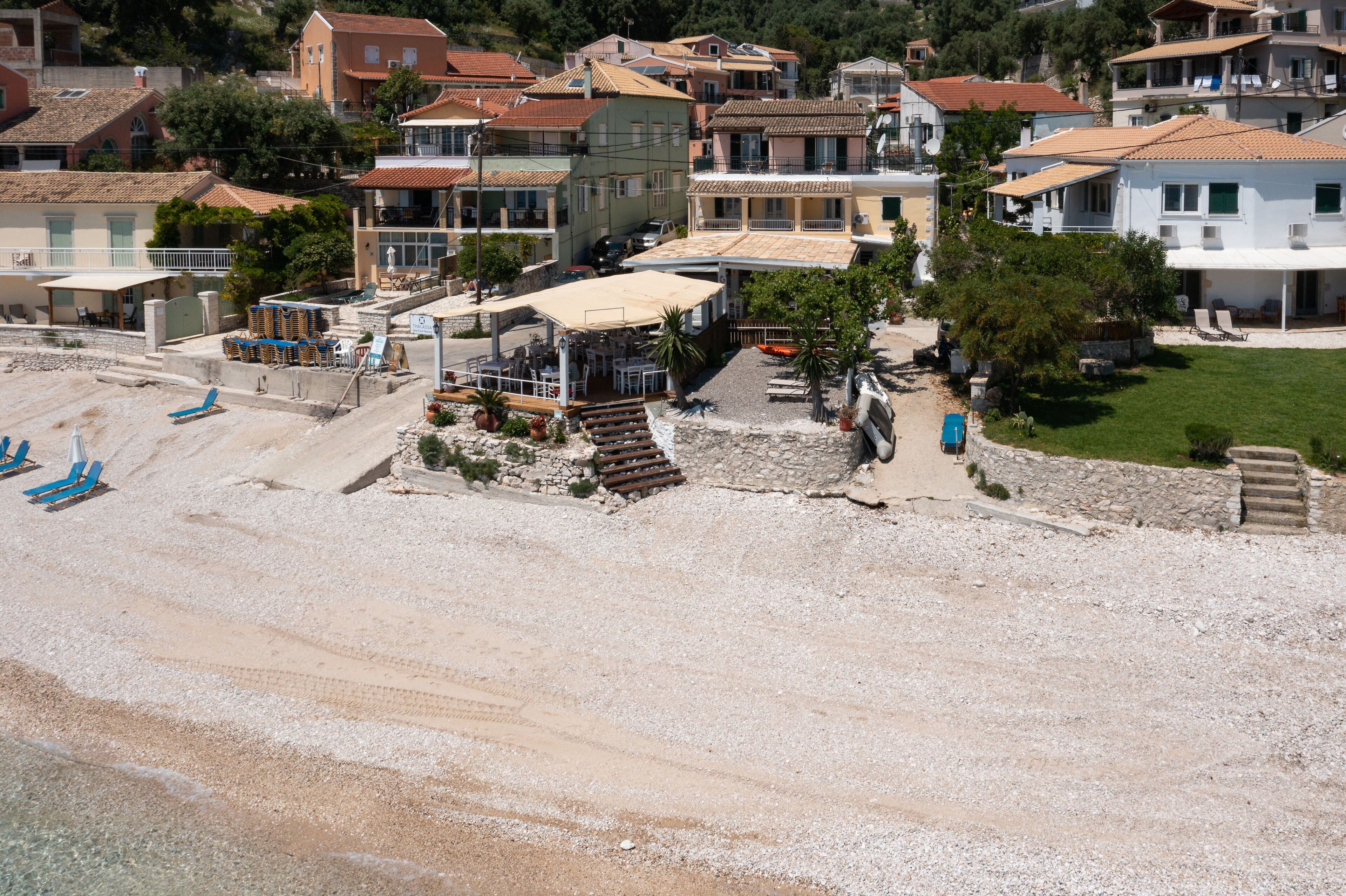 On the beach, white sand