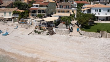 On the beach, white sand