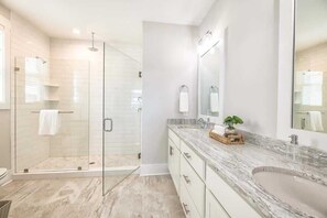 Bathtub, hair dryer, towels